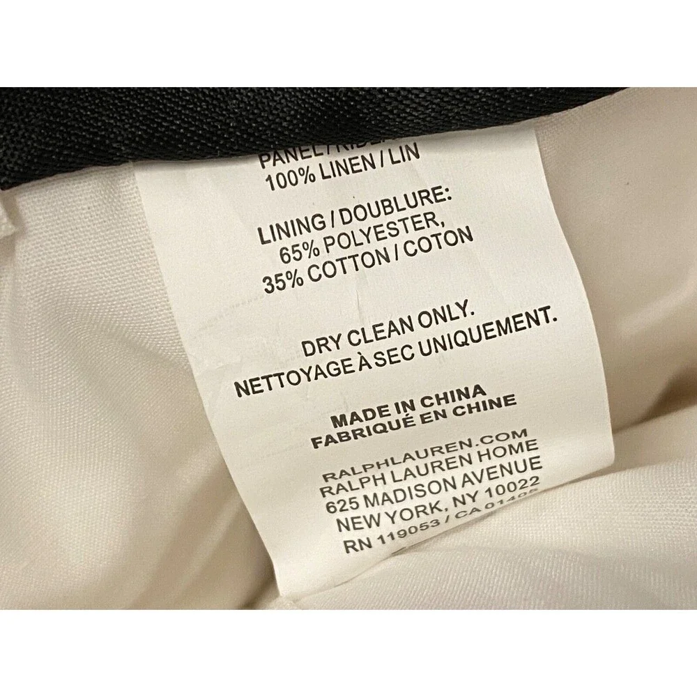 NIP LRL Ralph Lauren LEANNE 100% LINEN Back Tab Curtain Panel Drape 54x108 White